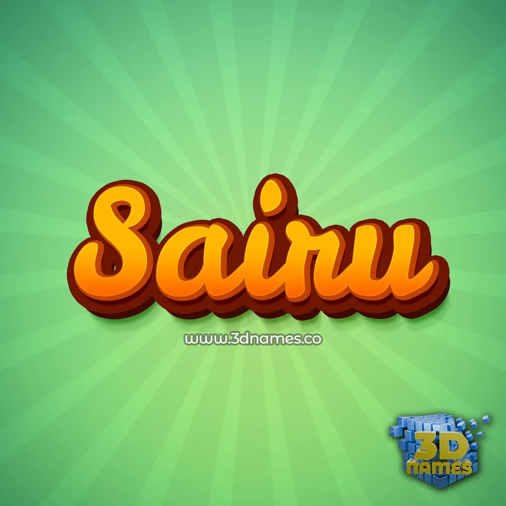 sairu in Green Rays style - 3D name wallpaper