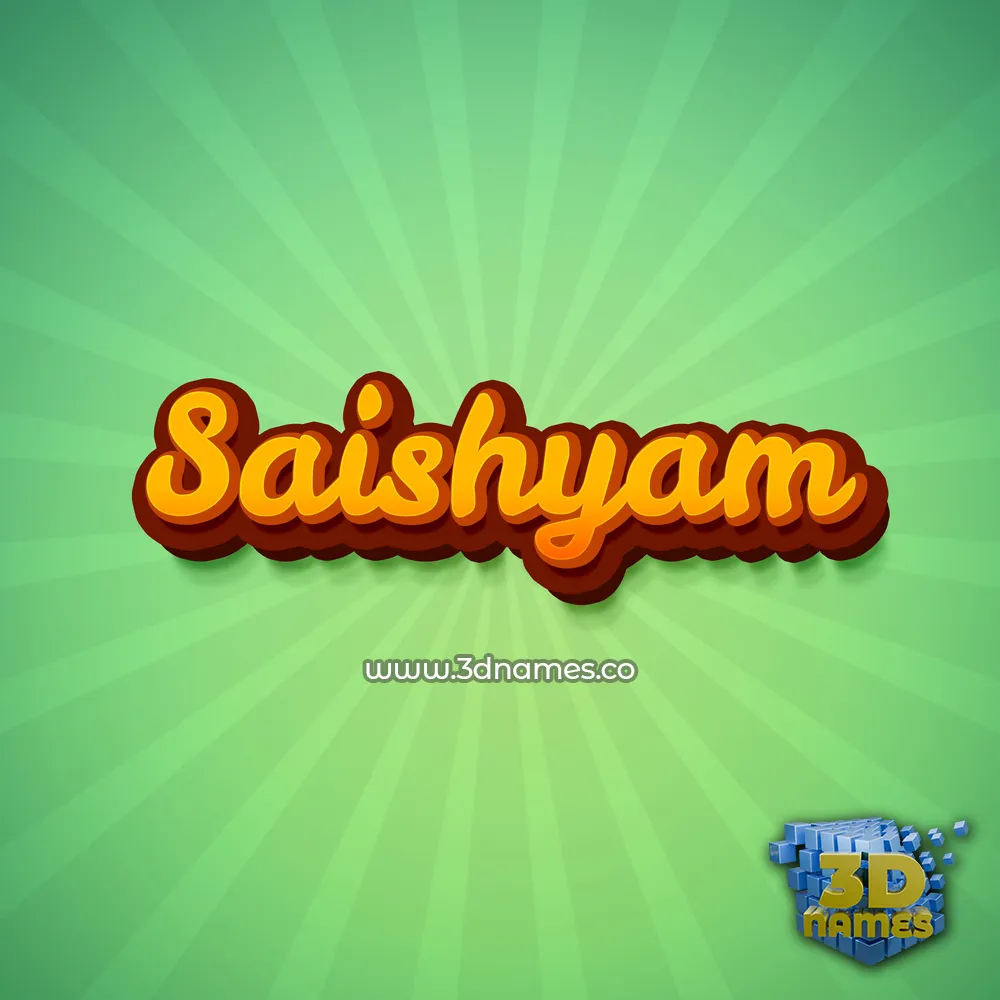 saishyam in Green Rays style - 3D name wallpaper