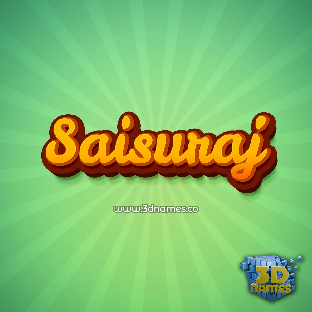 saisuraj in Green Rays style - 3D name wallpaper