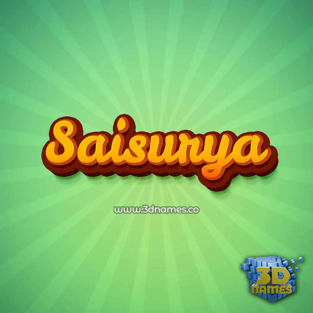 saisurya in Green Rays style - 3D name wallpaper