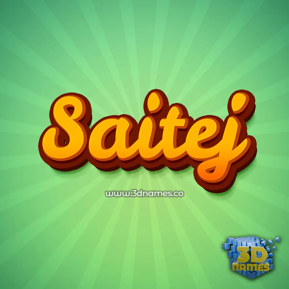 saitej in Green Rays style - 3D name wallpaper