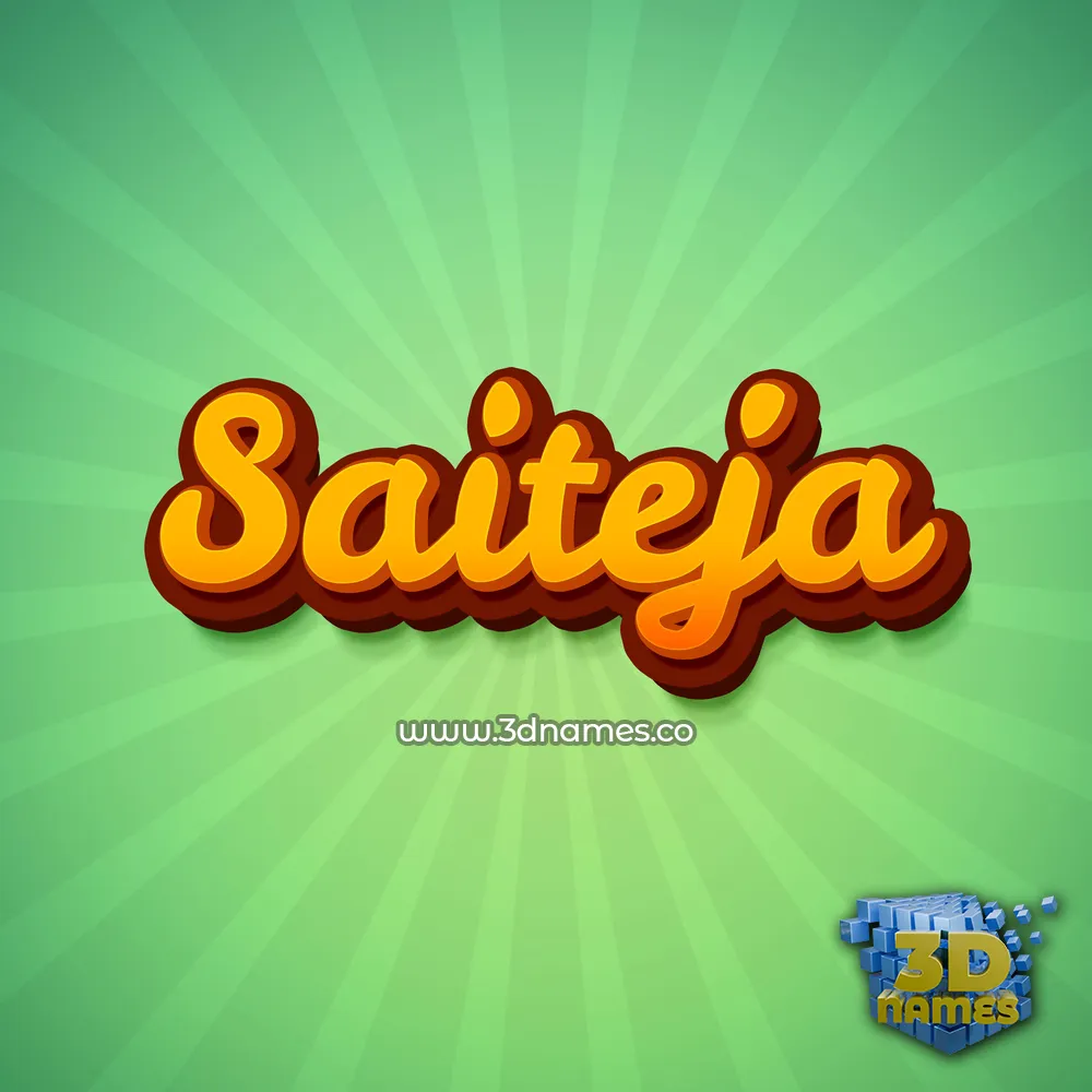 saiteja in Green Rays style - 3D name wallpaper