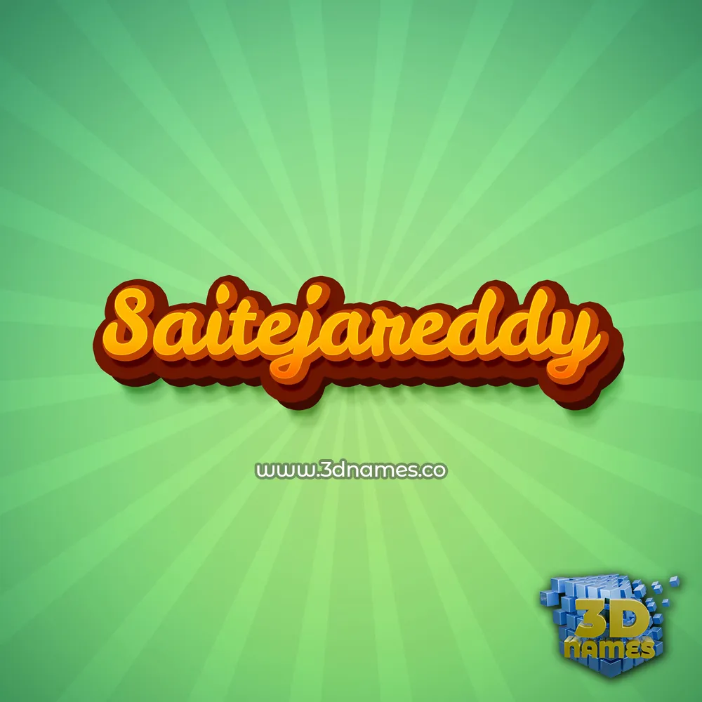 saitejareddy in Green Rays style - 3D name wallpaper