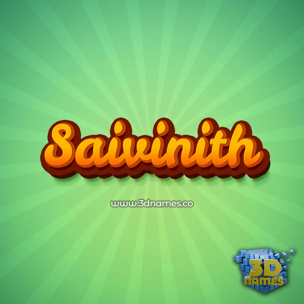 saivinith in Green Rays style - 3D name wallpaper