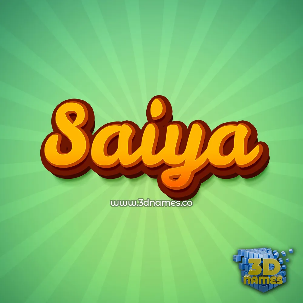 saiya in Green Rays style - 3D name wallpaper