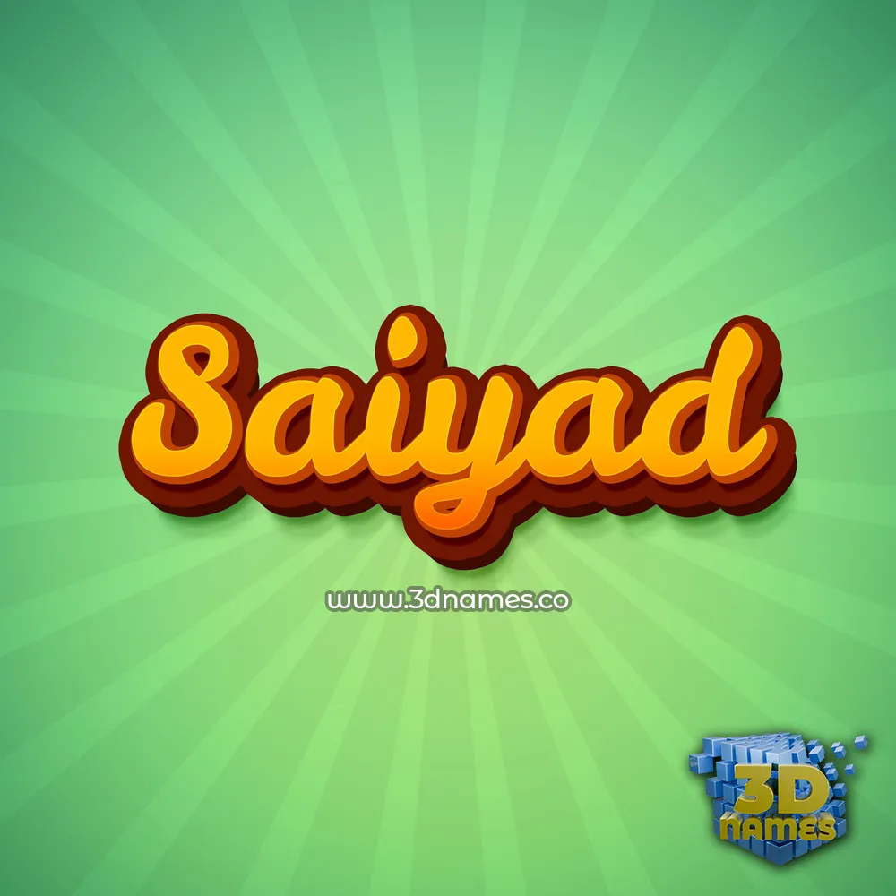 saiyad in Green Rays style - 3D name wallpaper