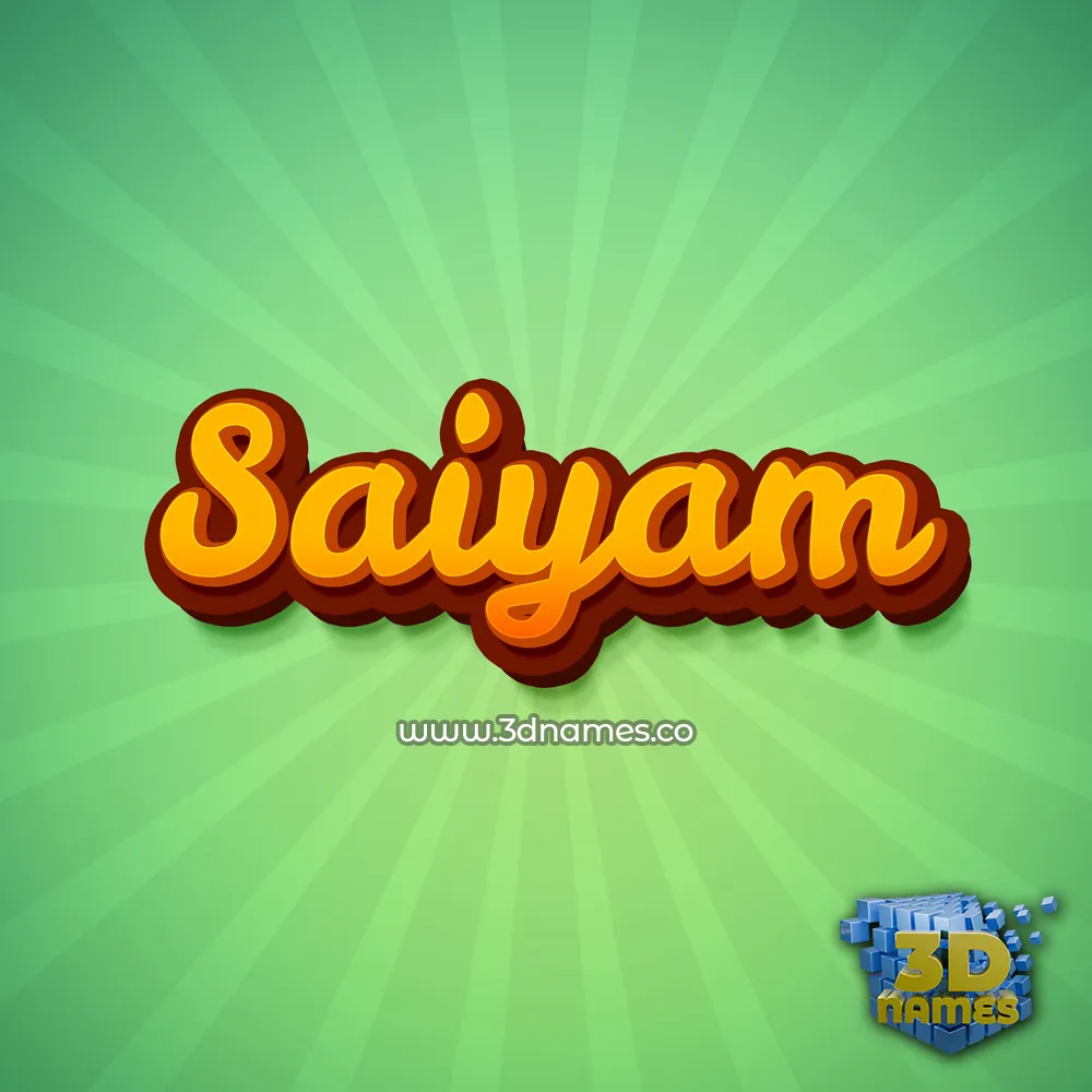 saiyam in Green Rays style - 3D name wallpaper