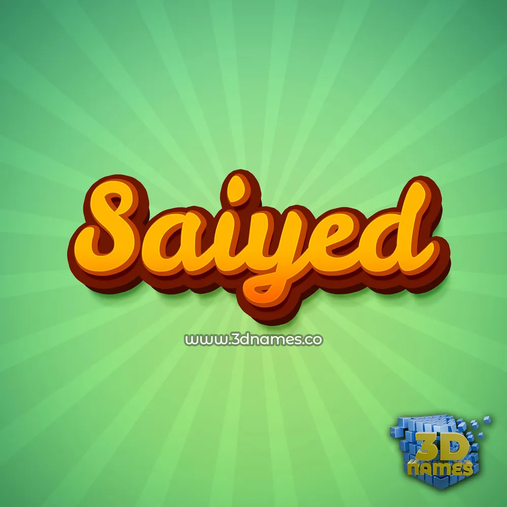 saiyed in Green Rays style - 3D name wallpaper