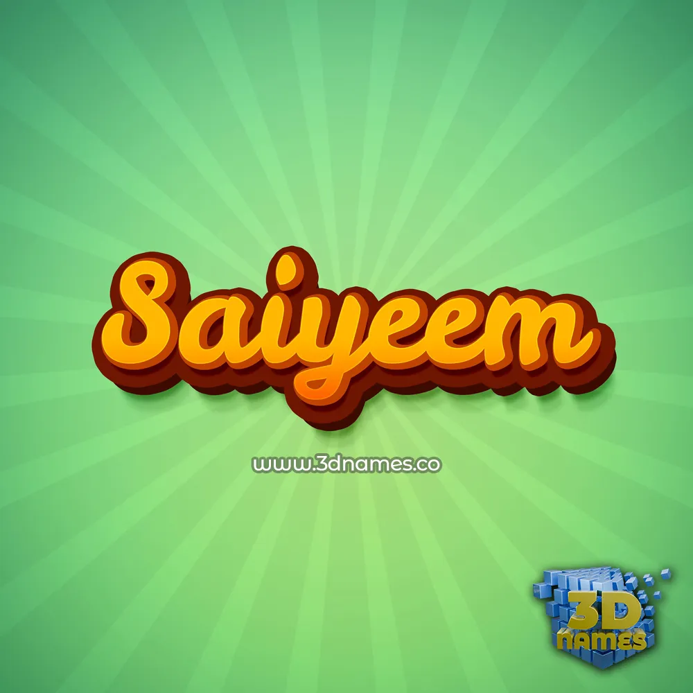 saiyeem in Green Rays style - 3D name wallpaper