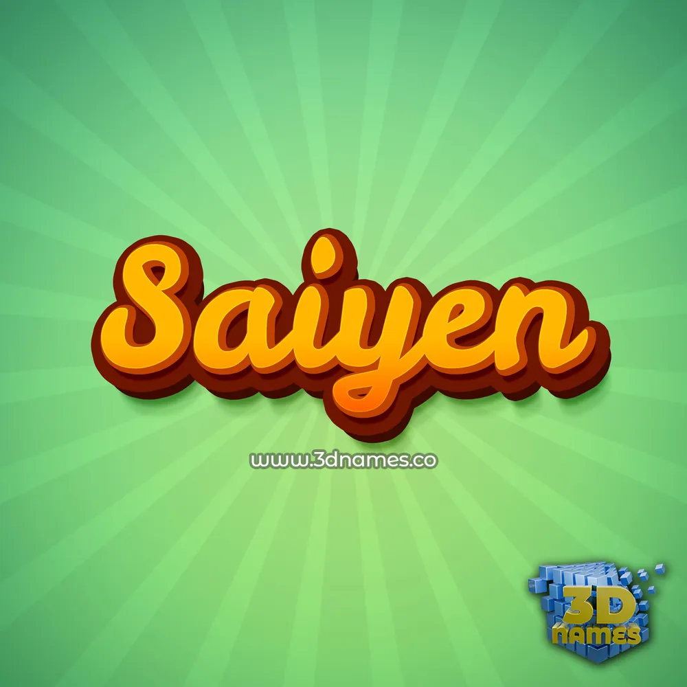 saiyen in Green Rays style - 3D name wallpaper
