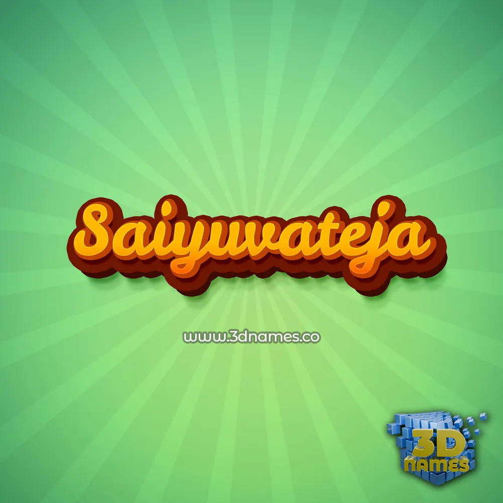saiyuvateja in Green Rays style - 3D name wallpaper