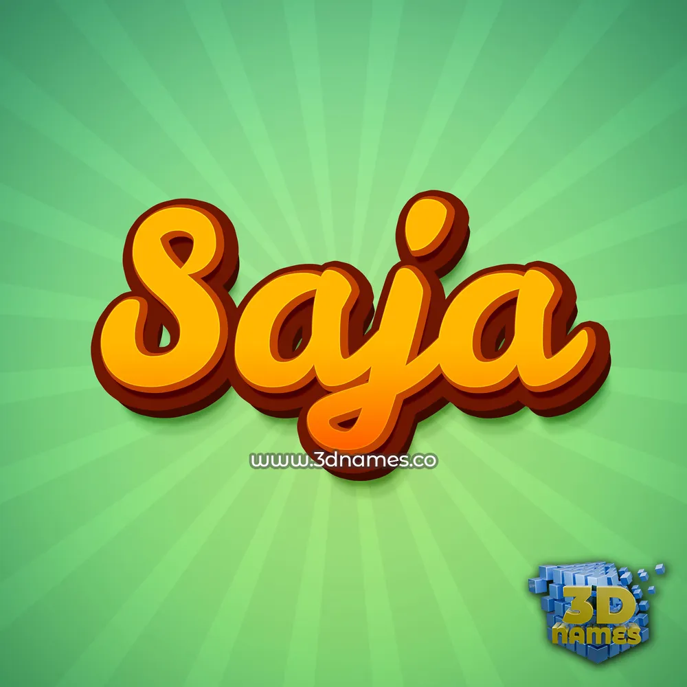 saja in Green Rays style - 3D name wallpaper