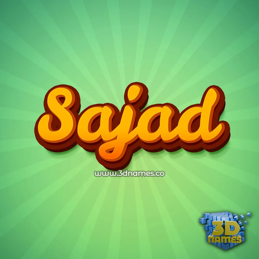 sajad in Green Rays style - 3D name wallpaper