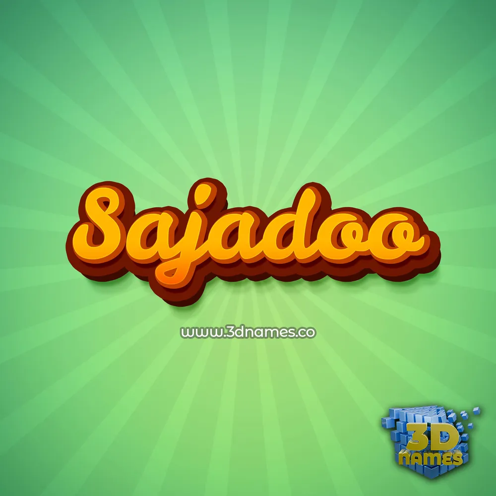 sajadoo in Green Rays style - 3D name wallpaper