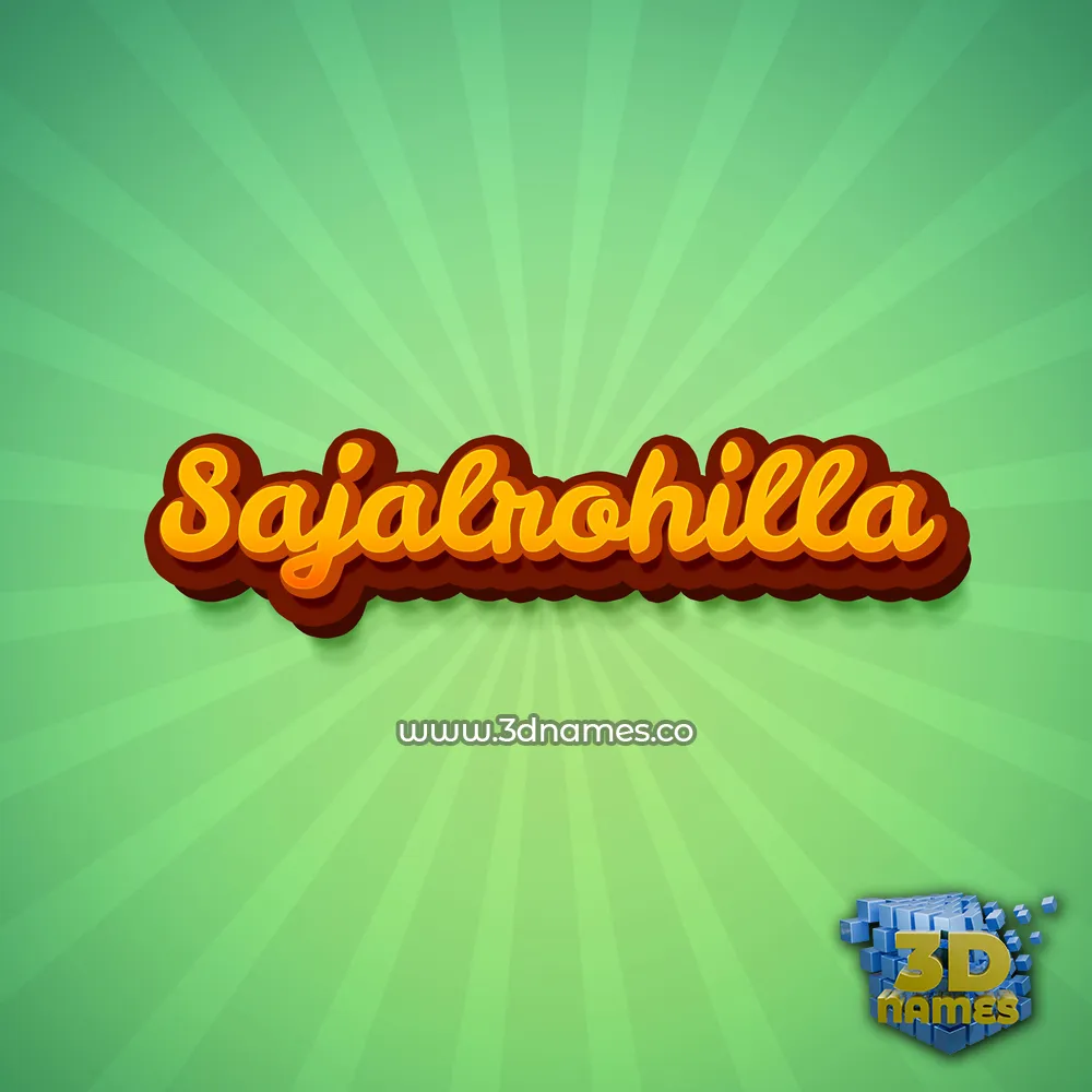 sajalrohilla in Green Rays style - 3D name wallpaper