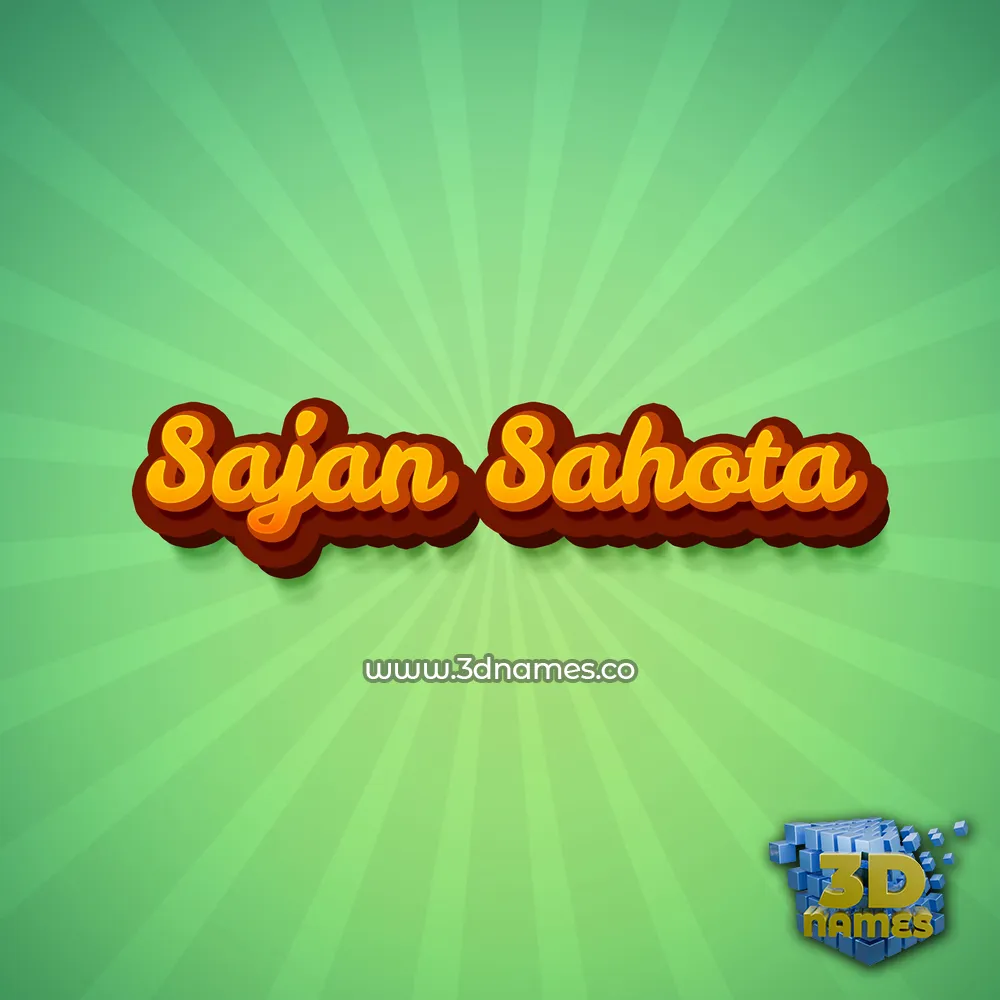 sajan sahota in Green Rays style - 3D name wallpaper