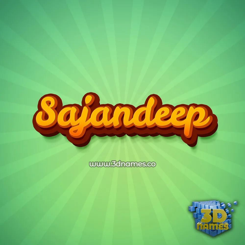 sajandeep in Green Rays style - 3D name wallpaper