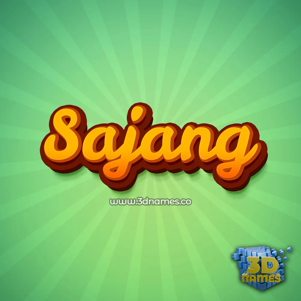 sajang in Green Rays style - 3D name wallpaper