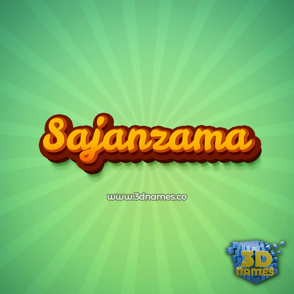 sajanzama in Green Rays style - 3D name wallpaper