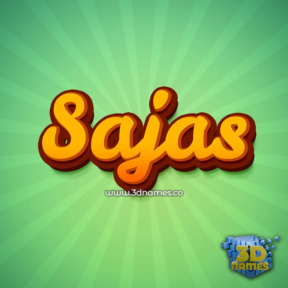 sajas in Green Rays style - 3D name wallpaper
