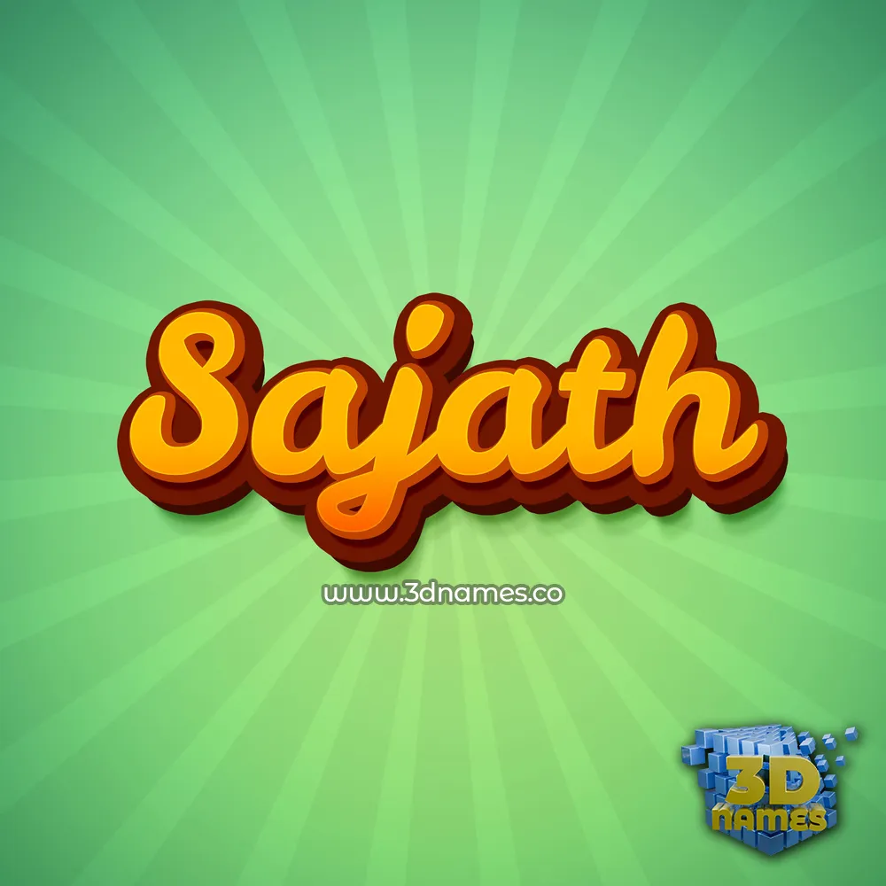 sajath in Green Rays style - 3D name wallpaper