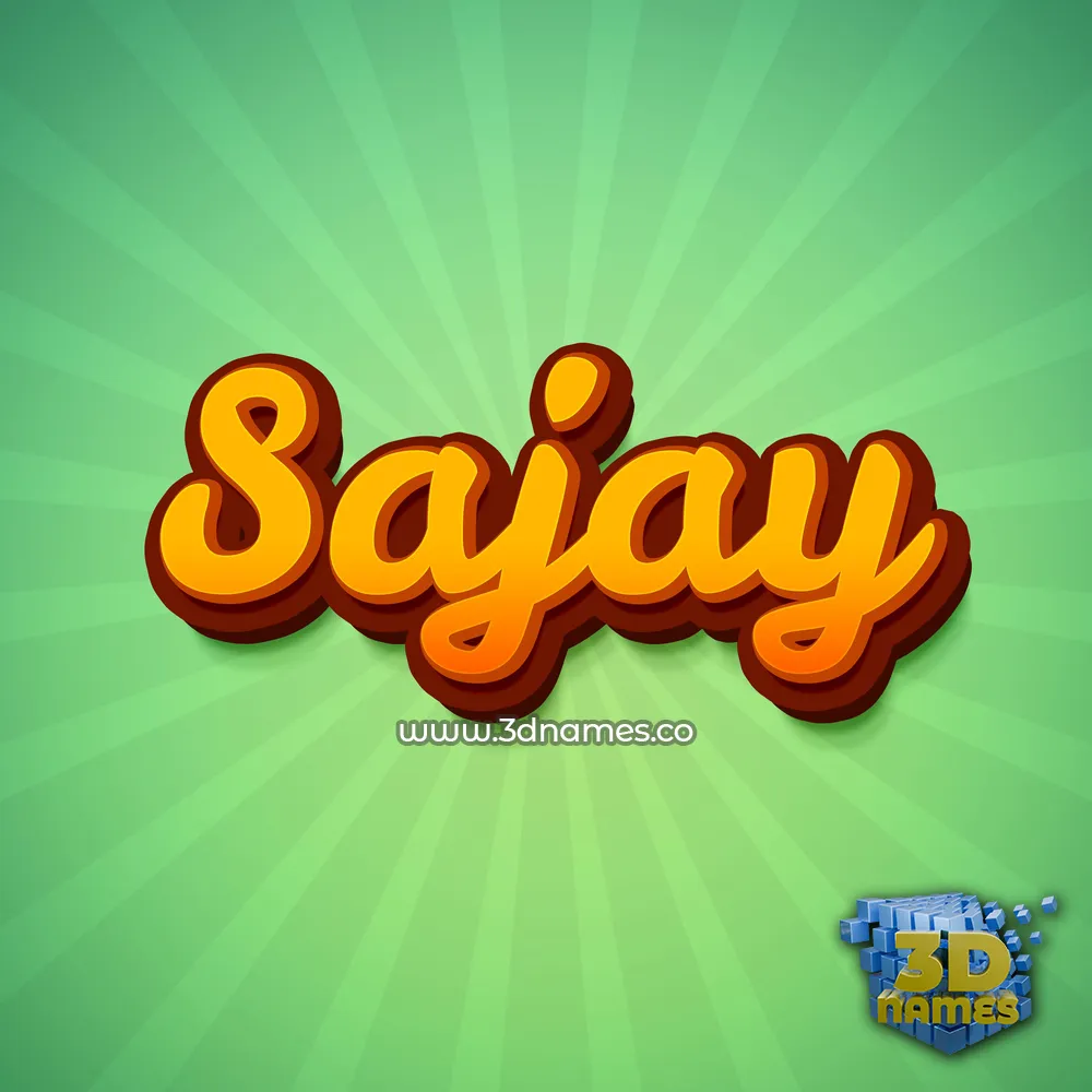 sajay in Green Rays style - 3D name wallpaper