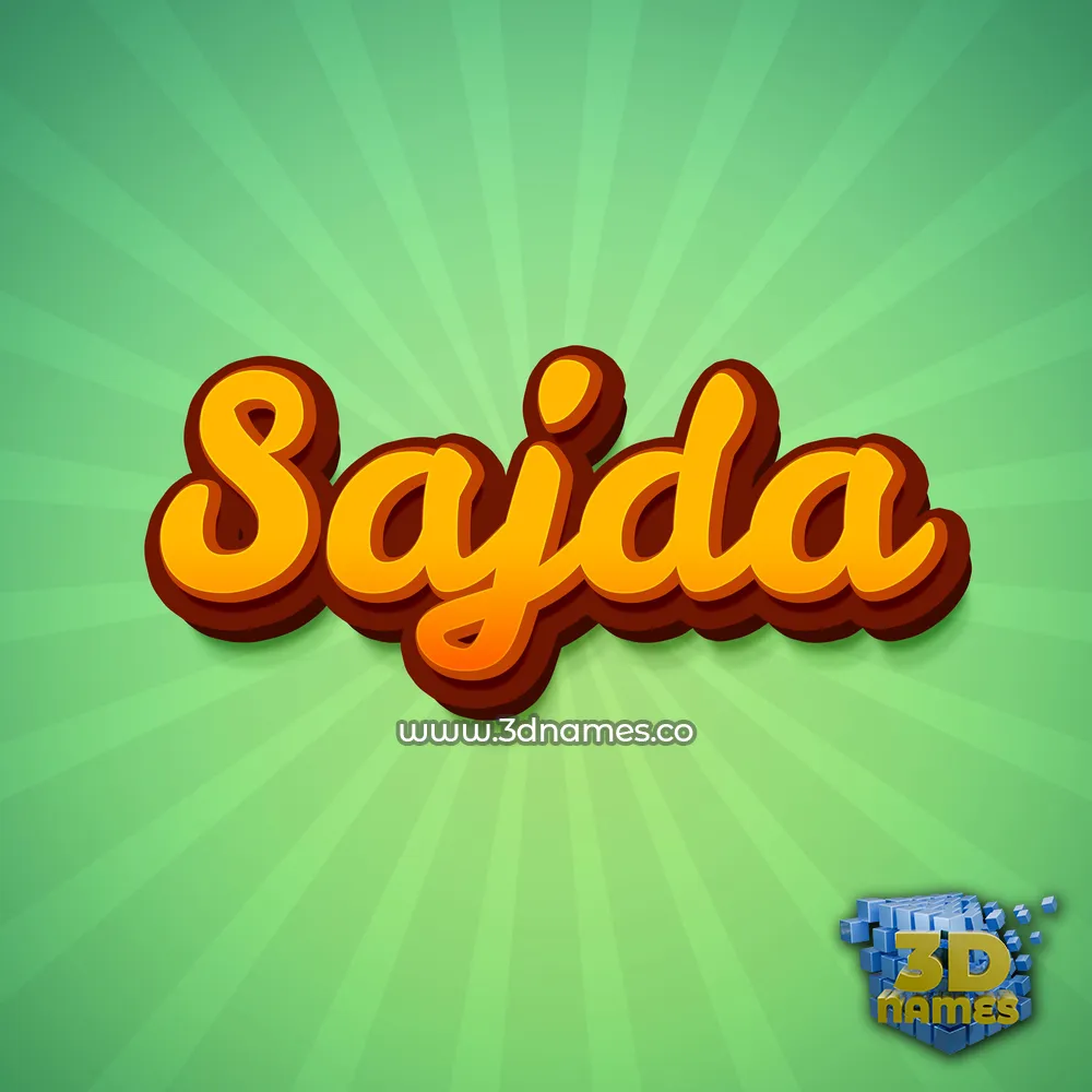 sajda in Green Rays style - 3D name wallpaper