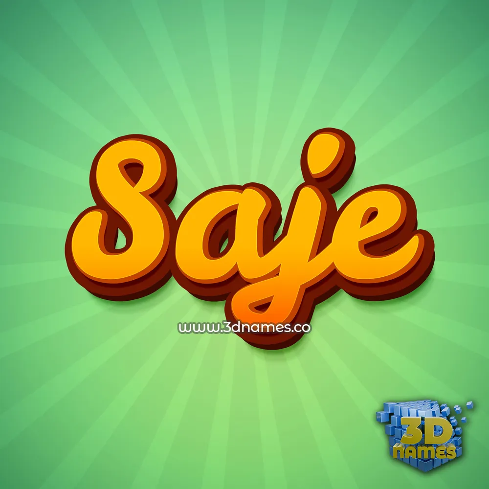 saje in Green Rays style - 3D name wallpaper