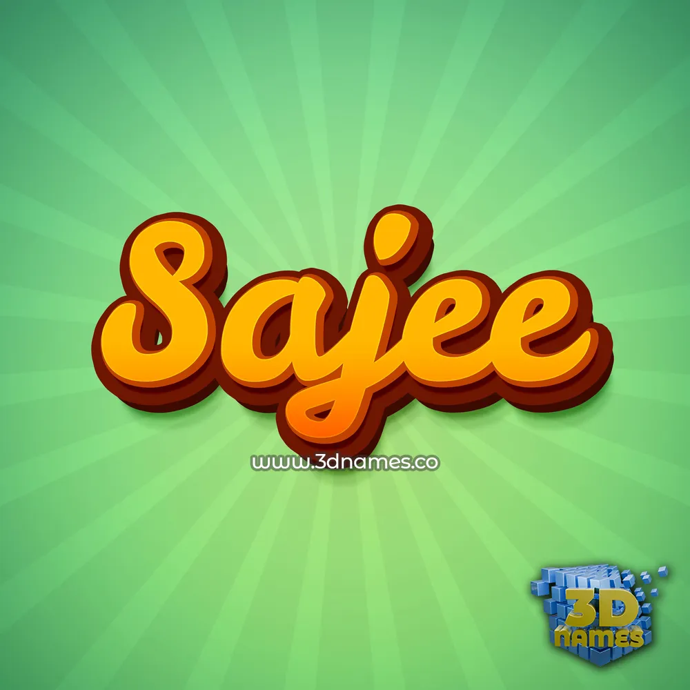 sajee in Green Rays style - 3D name wallpaper