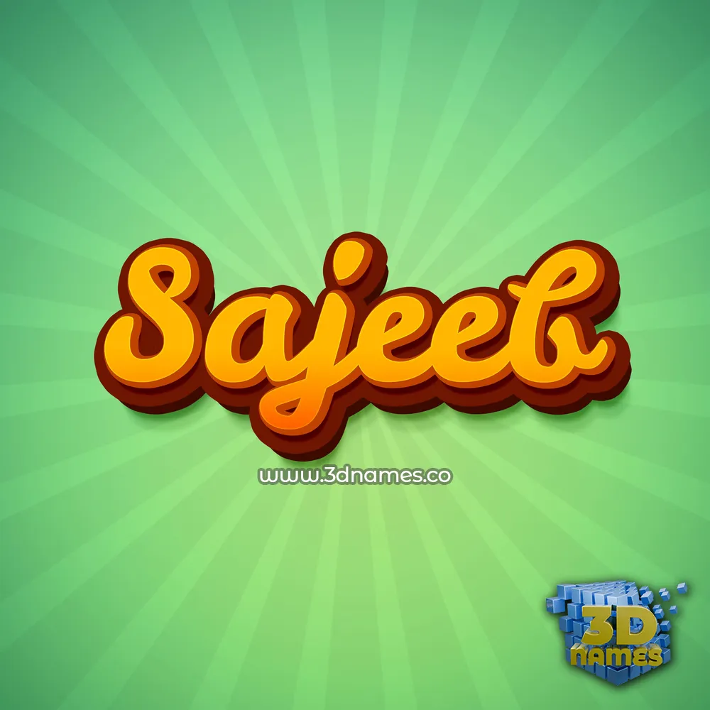 sajeeb in Green Rays style - 3D name wallpaper