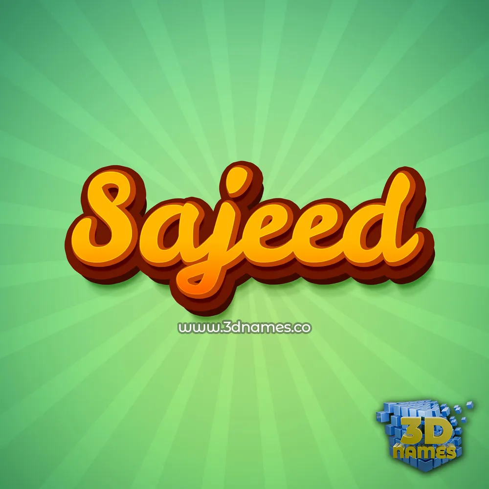 sajeed in Green Rays style - 3D name wallpaper