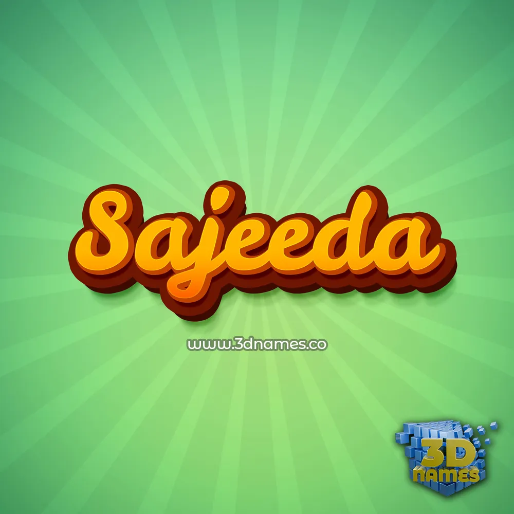sajeeda in Green Rays style - 3D name wallpaper