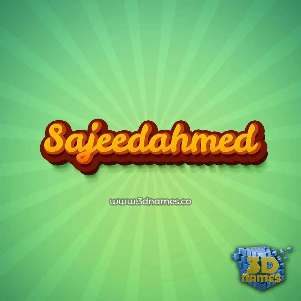 sajeedahmed in Green Rays style - 3D name wallpaper