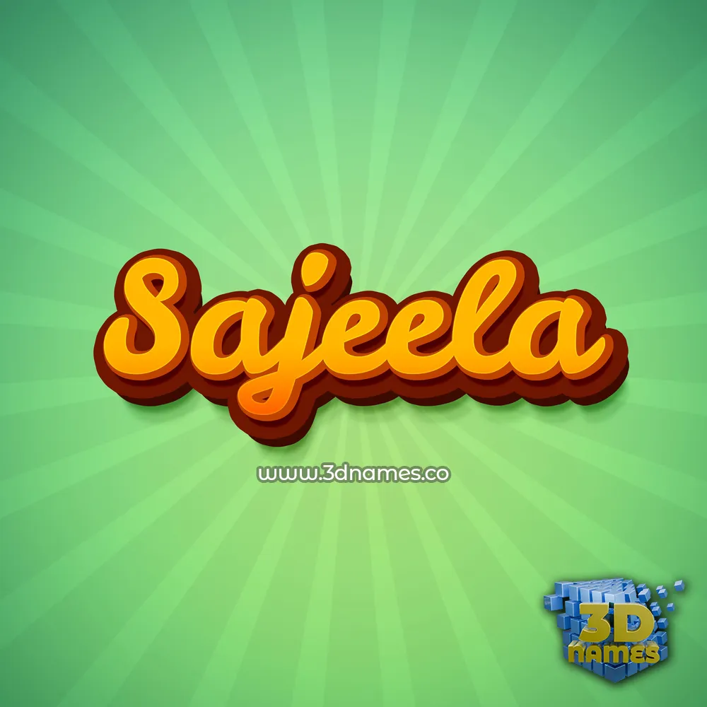 sajeela in Green Rays style - 3D name wallpaper