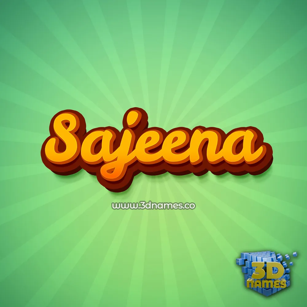 sajeena in Green Rays style - 3D name wallpaper