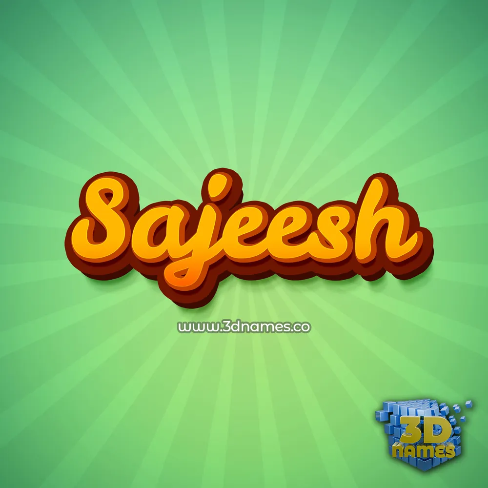 sajeesh in Green Rays style - 3D name wallpaper
