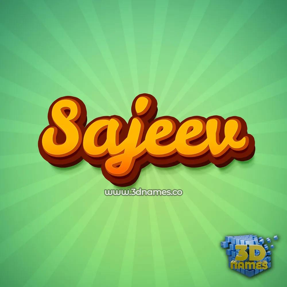 sajeev in Green Rays style - 3D name wallpaper