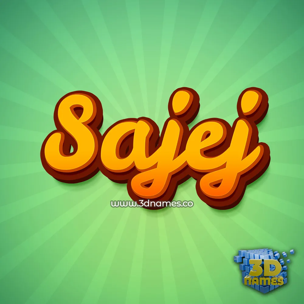 sajej in Green Rays style - 3D name wallpaper