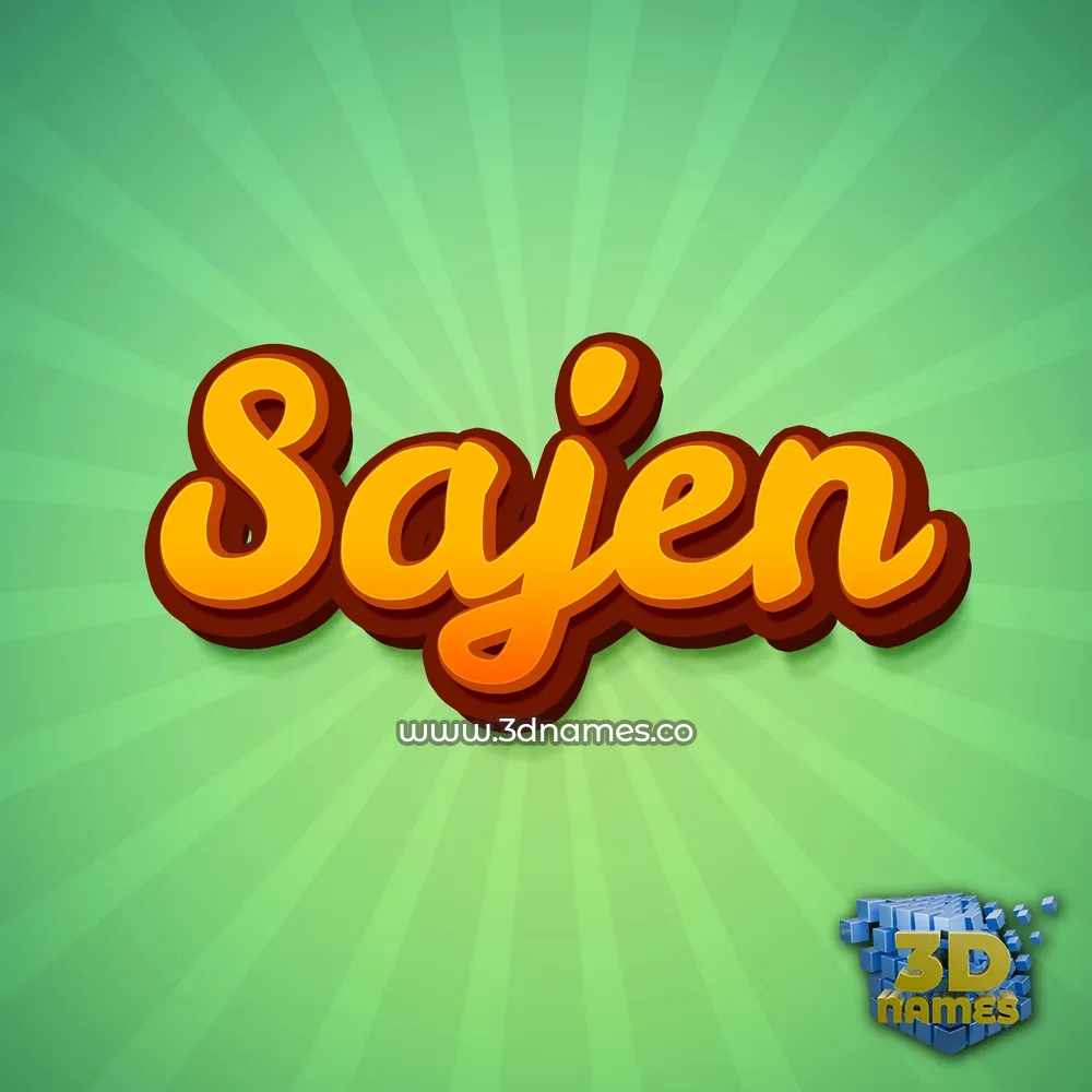 sajen in Green Rays style - 3D name wallpaper