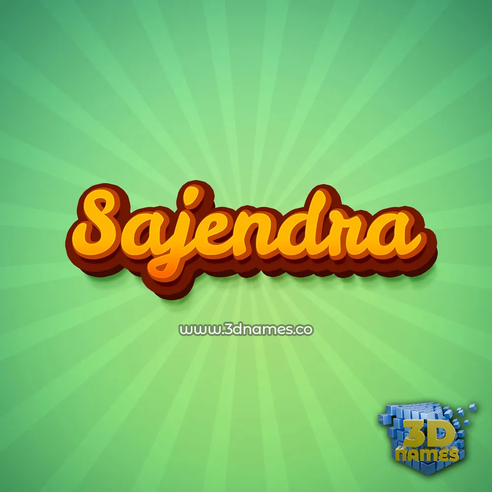 sajendra in Green Rays style - 3D name wallpaper