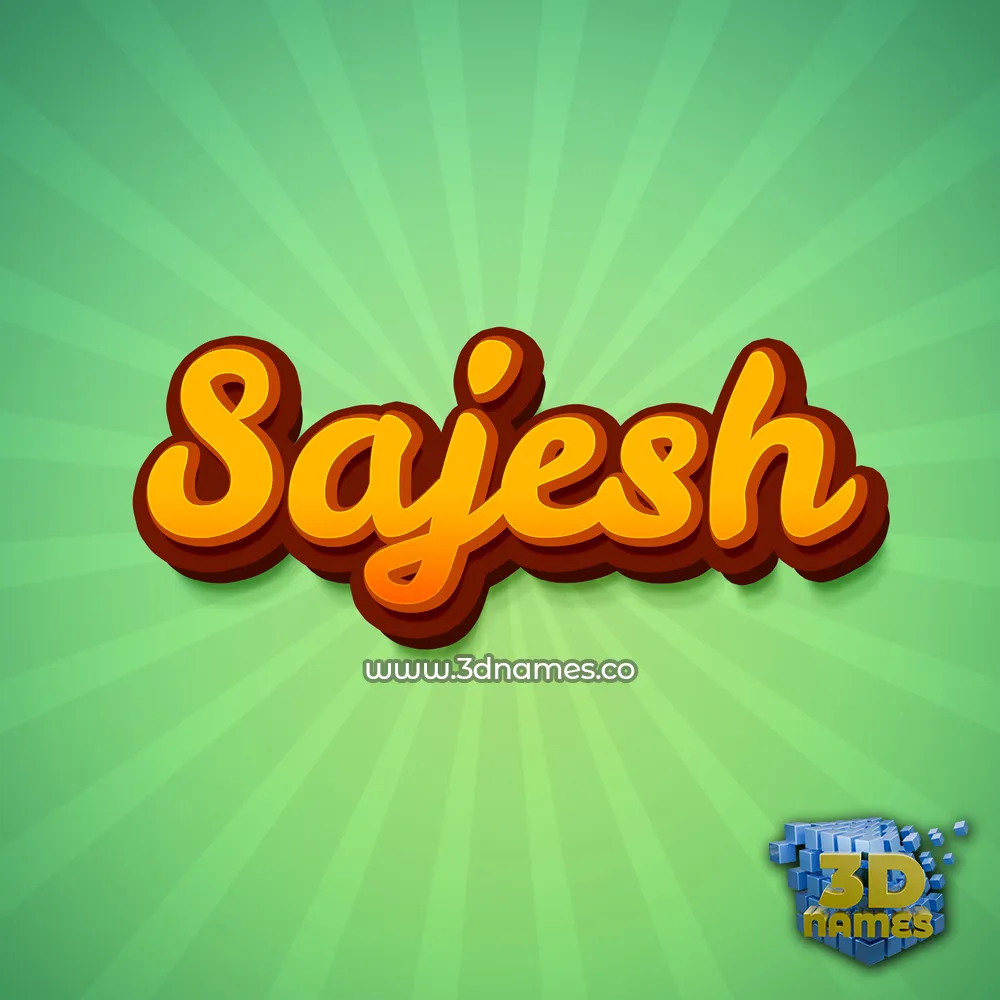 sajesh in Green Rays style - 3D name wallpaper