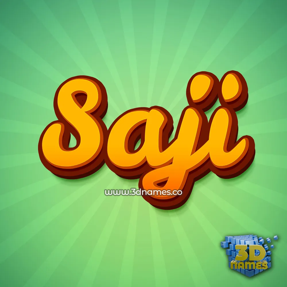 saji in Green Rays style - 3D name wallpaper