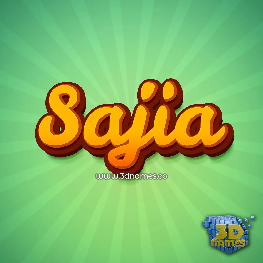 sajia in Green Rays style - 3D name wallpaper
