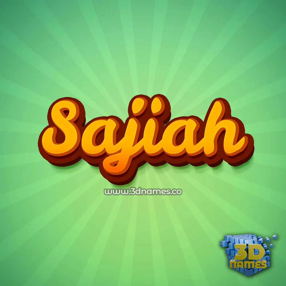 sajiah in Green Rays style - 3D name wallpaper