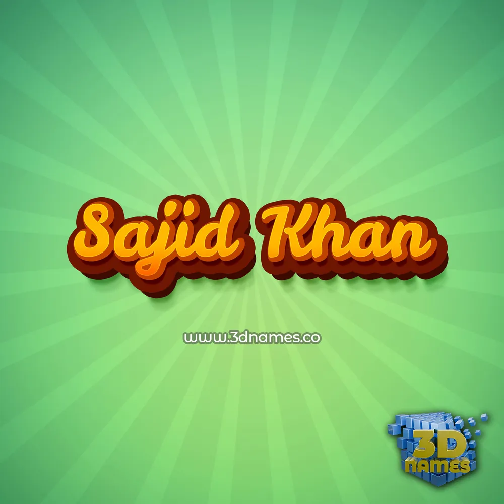 sajid khan in Green Rays style - 3D name wallpaper