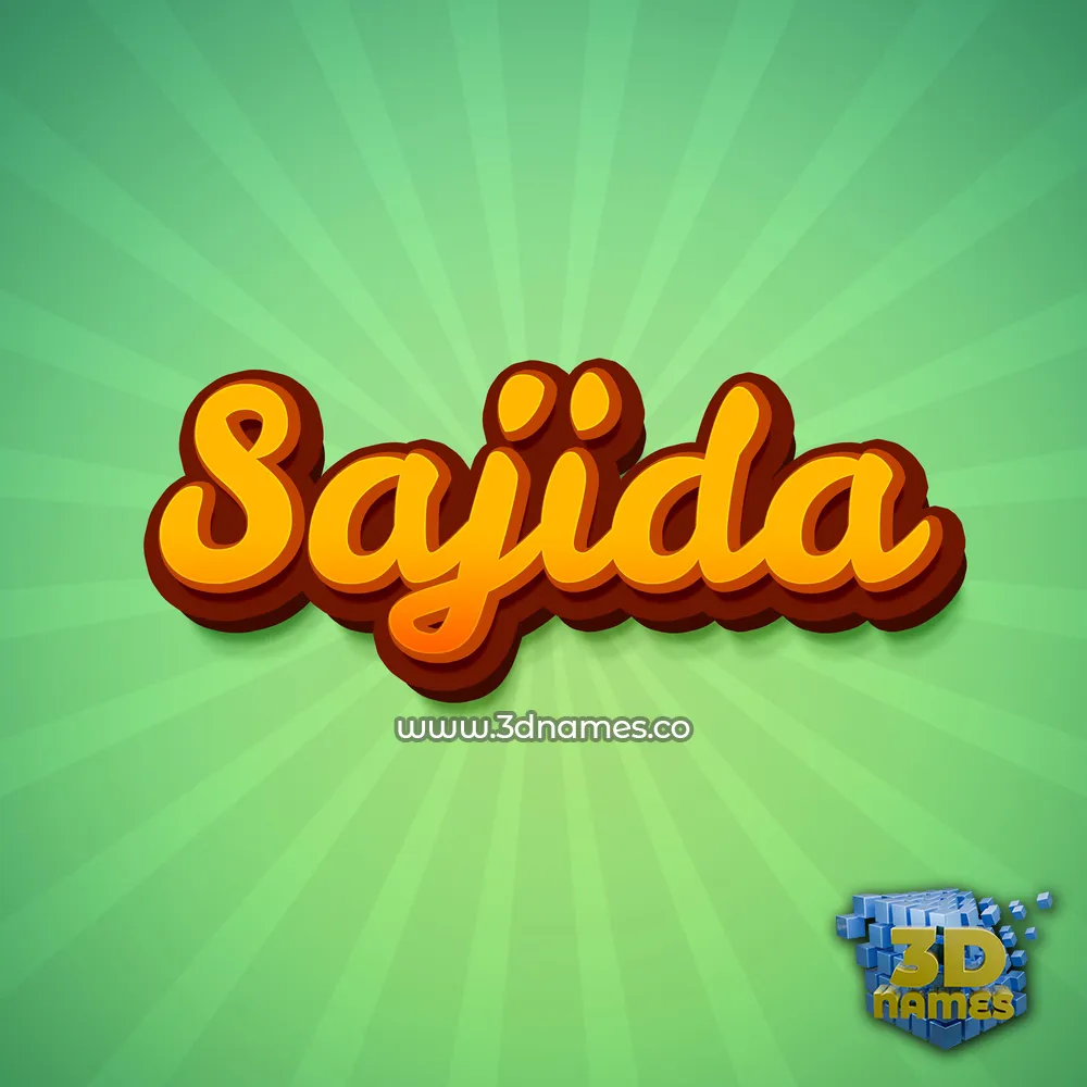 sajida in Green Rays style - 3D name wallpaper