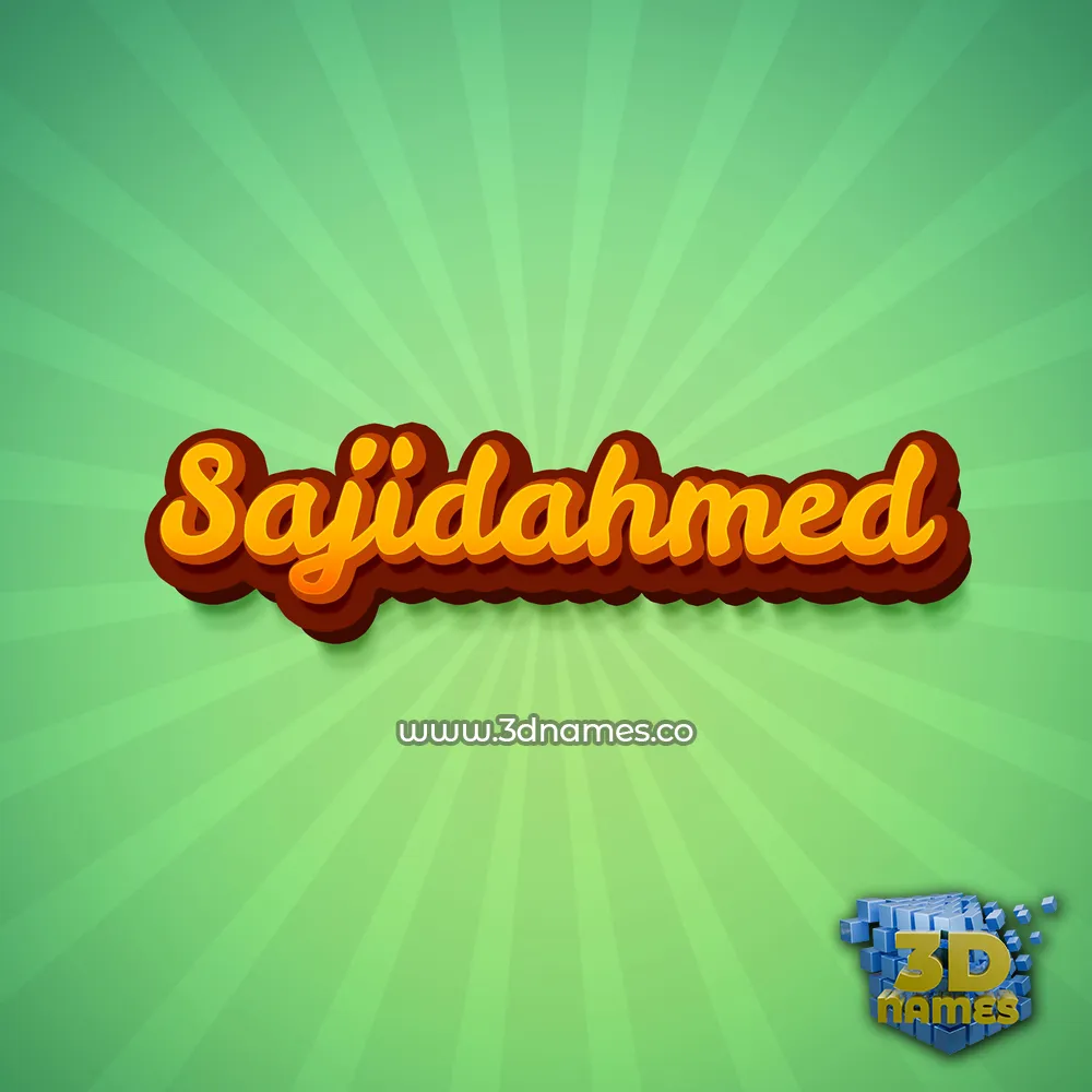sajidahmed in Green Rays style - 3D name wallpaper