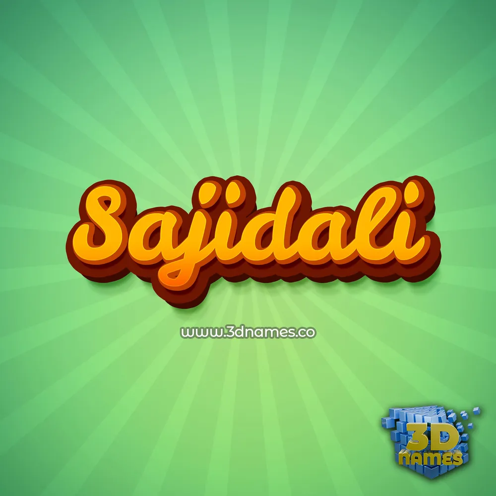 sajidali in Green Rays style - 3D name wallpaper