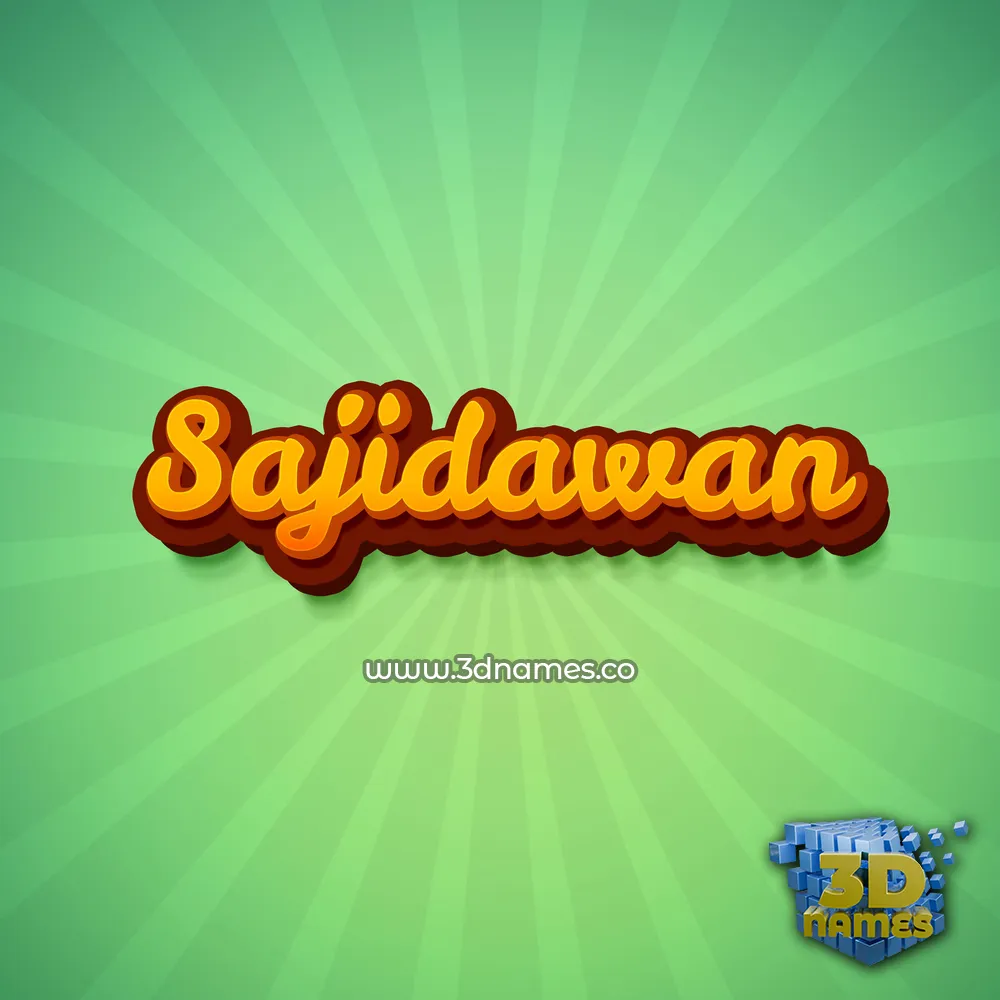 sajidawan in Green Rays style - 3D name wallpaper