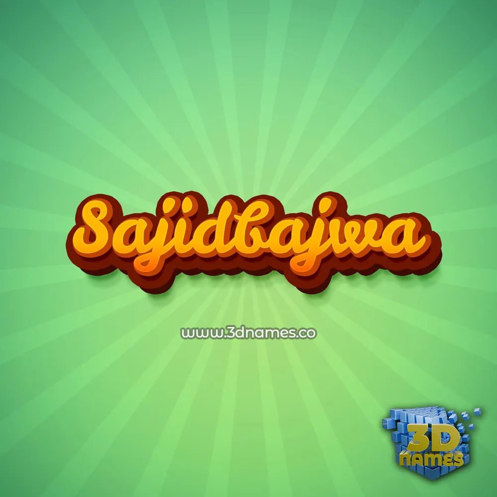 sajidbajwa in Green Rays style - 3D name wallpaper
